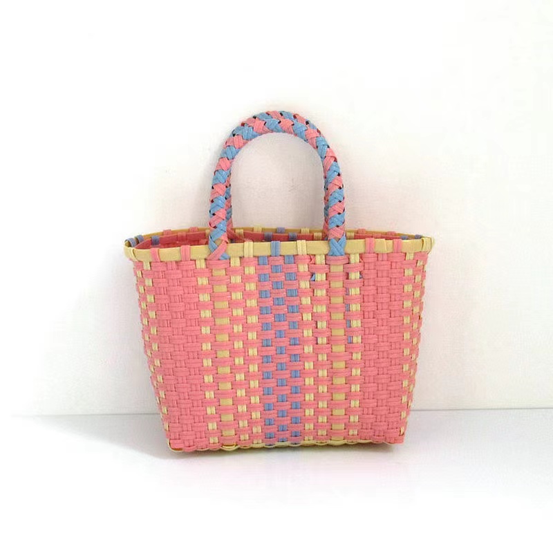 Straw Woven Beach Basket Handbag 